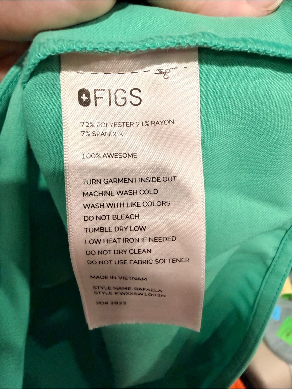 Figs Rafaela medium Split-Neck scrub top  in Mint Green - Picture 5 of 5